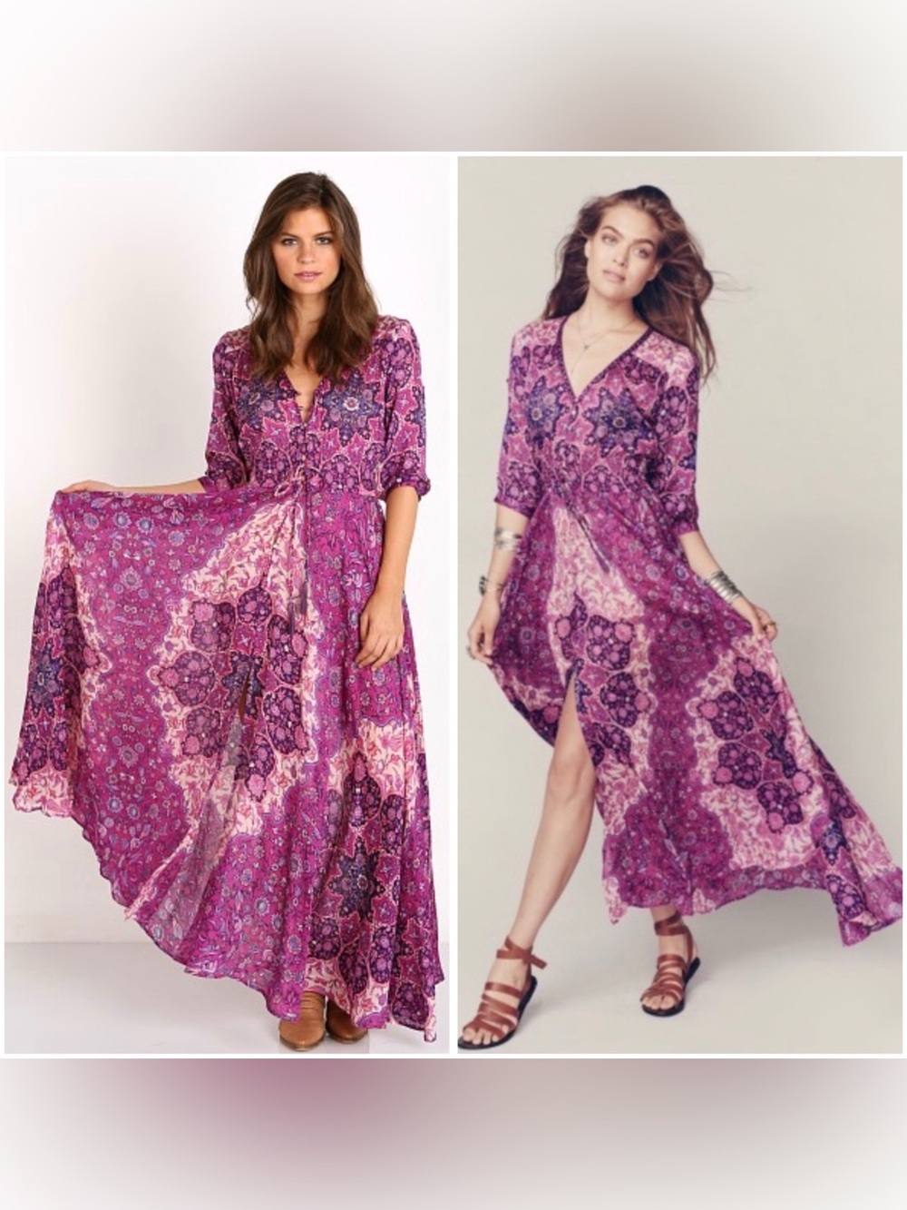 SPELL Colorful Boho Feminine Flowy Timeless Versatile Kiss The Sky Maxi Dress S